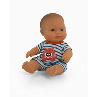 Bild av Miniland PIJAMA CALOR RAYAS 21 cm varma väderränder pyjamas för dockkläder 31673, blå