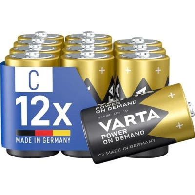 Bild av VARTA Batterier C Baby, paket med 12, Power on Demand, Alkalisk, förvaringspaket, intelligent, flexibelt, effektivt, för datortillbehör, Made in Germany
