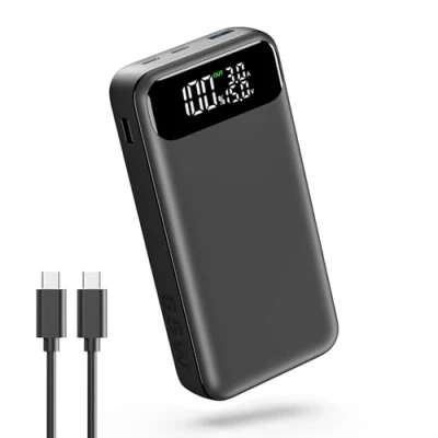 Bild av A ADDTOP Power Bank, 20 000 mAh 65 W telefon och bärbar dator powerbank, externa mobiltelefonbatterier snabb laddning USB C ingång utgång, kompatibel med MacBook Pro Surface Go iPad iPhone 15 14