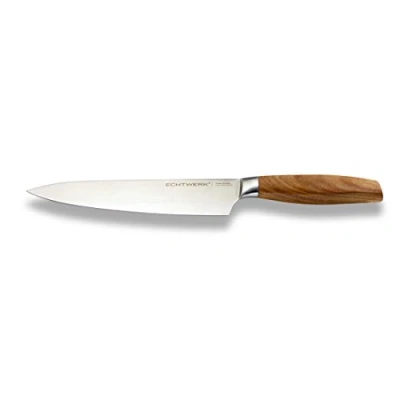 Bild av ECHTWERK Kockknivutgåva av högkvalitativt stål, kökskniv, universalkniv, specialstål, handtag akaciaträ, rostfritt bladlängd: 20 cm, trähandtag, klassisk Edtion
