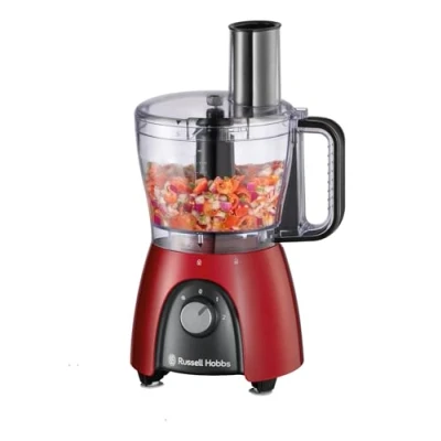 Bild av Russell Hobbs matberedare [Mixer/Hackare/Vispa/Grönsaksskärare] Elektrisk mixer (för skära, riva, mixa, strimla, skiva, vispa, diskmaskinssäkra delar, 900W maxeffekt) Desire 27110 56