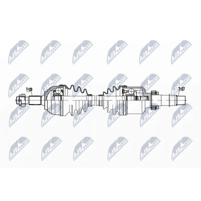 Bild av NTY NPW PE 095 Arbre de transmission Essieu avant droit 955 AM6 Boîte automatique