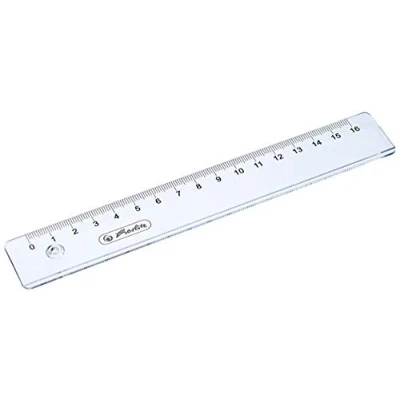 Bild av Herlitz 8700601 linjal av transparent plast, 16 cm
