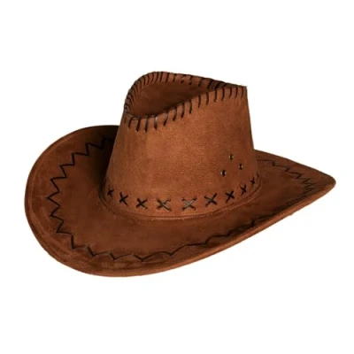 Bild av Boland 01268 cowboyhatt för vuxna, västerländsk hatt karnevaldräkt, sheriff, Gaucho, cowgirl, halloween, karneval, JGA, brun
