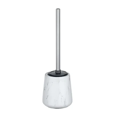 Bild av WENKO WC uppsättning mod. Adrada, stängd borsthållare inklusive toalettborste med borsthuvud av silikon, tillverkad keramik i marmorutseende, Ø 12 cm x 39