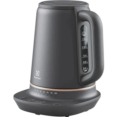 Bild av Electrolux Vattenkokare Explore 7 E7K1 6BP, Sladdlös kanna, Automatisk avstängning, Temperaturinställning, 360º roterande basstation, Temperaturen behålls i 40 min, 2400 W, 1.7 l, Black Pearl