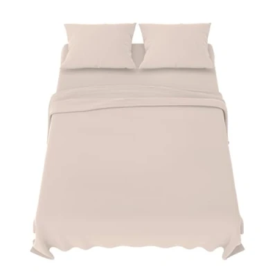 Bild av Dreamzie Bäddset 180x200 cm 4 delar mikrofiber lakan Platt 2 personer 270x290 örngott 50x80 Oeko Tex Certified Beige
