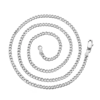 Bild av Philip Jones Herr 3 mm Rostfritt stål pansarkedja halsband 45 cm 50 55 61 cm, 18 Inch, stål, Ingen ädelsten