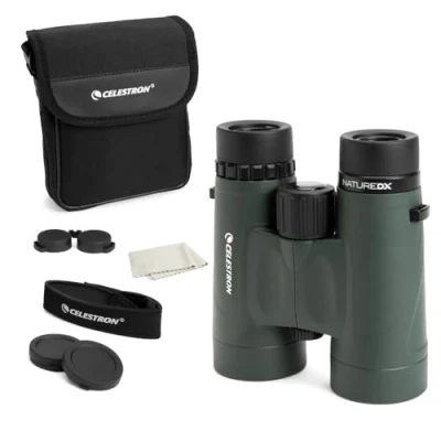 Bild av Celestron 71333 Nature DX 10x42mm Kikare med multibelagd lins, BaK 4 prismaglas och väska, grön