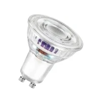 Bild av OSRAM Energy Class LED reflektorlampa PAR16 med 1,3 W, 240 lm, varmvit (2700 K) tillverkad av klart blyfritt glas GU10 sockel i energieffektivitetsklass A, 50 mm diameter, IP20.