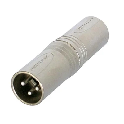 Bild av Neutrik NA3 mm adapter XLR hane till hane, silver