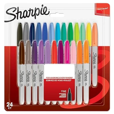 Bild av Sharpie permanenta märkpennor Fin spets Blandade färger 24 stycken
