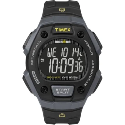 Bild av Timex Ironman herr klassisk 42 mm digital klocka, Svart/grå/negativ, 38 mm, Kronograf
