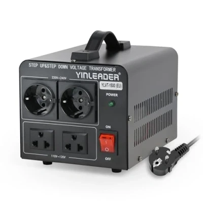 Bild av Yinleader 1500VA 110 volt USA spänningsomvandlare ringkärnig transformator 1 500 watt i: V eller 220 V/utgång: och