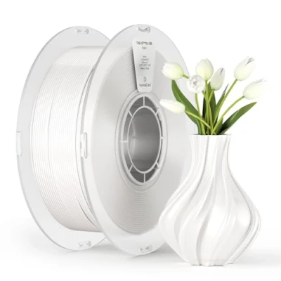 Bild av kexcelled PLA Soie Filament för 3D skrivare 1,75 mm +/ 0,03 mm, Blank och Silkeslen Finish, Kompatibel med de Flesta FDM skrivare, 1 kg Spole (2,2 lbs), Vit
