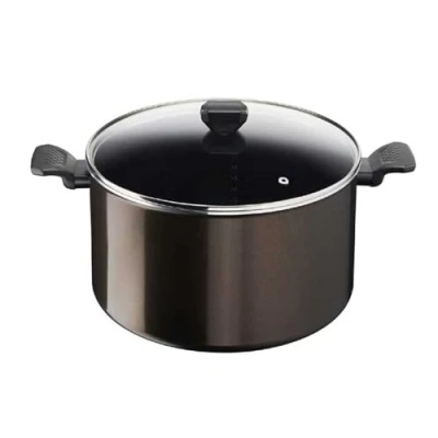 Bild av Tefal Gryta med glaslock EJ INDUKTION 30 cm Svart Non Stick Beläggning Temperaturindikator Thermo Signal Easy Cook &amp; Clean B5546902