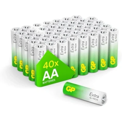 Bild av AA Batterier Paket med 40 GP Extra Alkaliska LR6 1,5V Lång Livslängd Perfekt för Elektroniska Enheter, Leksaker, Fjärrkontroller, Tangentbord, Ficklampor Läckagesäker Teknik
