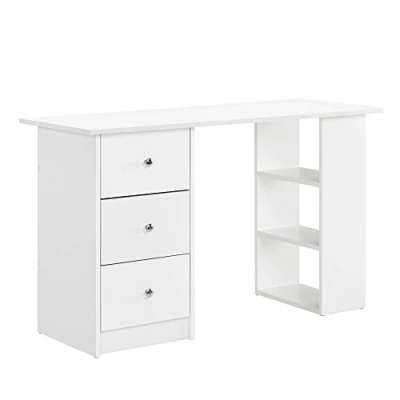 Bild av [en.casa] skrivbord dator 120 x 49 72 cm 3 förvaringsutrymme vit
