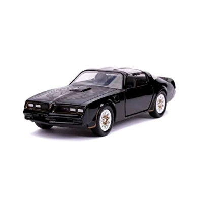 Bild av Tego&#039;s Pontiac Firebird svart med guldränder och huva fågel snabb rasande serie 1/32 Diecast Model Car av Jada 30763
