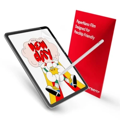 Bild av BERSEM 2 pack pappersskärmskydd kompatibelt med iPad 10:e generationen 10,9 tum (2022), matt PET film för ritning, bländskydd, skriv som papper, kompatibel Apple Pencil