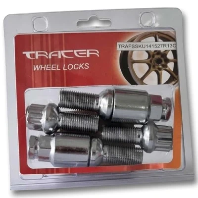 Bild av TRACER Hjullås, hjulskruvar, set, fälglås, stöldskydd, M14 x 1,5, 27 mm, kulstöd, R13 med 2 nycklar, kompatibel Audi, VW, Seat, Skoda