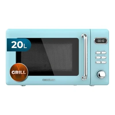 Bild av Cecotec Mikrovågsugnar 20L Med Grill Proclean 5110 Retro Blue. 700 W på 5 nivåer, timer upp till 60 minuter, 8 program och avfrostningsläge, vintage design i blått