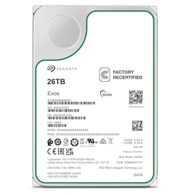 Bild av Seagate Exos 26 TB intern hårddisk, 3,5 tums SATA3, 256 MB cache (förnyad)