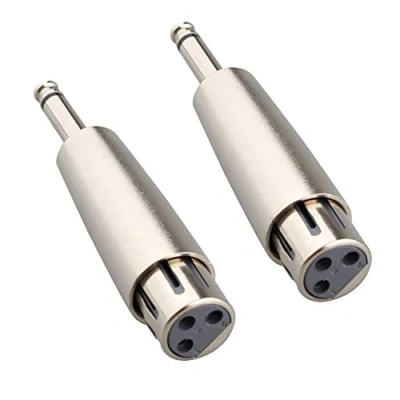 Bild av Jopto 2 st XLR till hona 6,35 mm kontakt monokkabel kopplingsadapter 1/4 tum hane TRS adapter plugg professionell kön växlare F 3 stift stereoljud mikrofonomvandlare