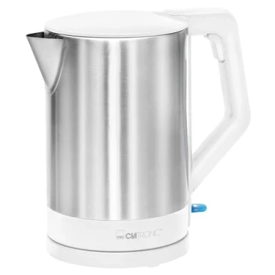 Bild av Clatronic® vattenkokare 1,5 liter kapacitet säkerhetslock 2 200 W effekt dolt värmeelement automatisk avstängning basstation med kabelvindare WKS 3692 white/inox