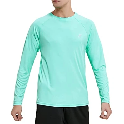Bild av MeetHoo Rashguard långärmad tröja för män, UV skjorta UPF 50 lös, stretch, skydd, simtröja surfing, simning, löpning