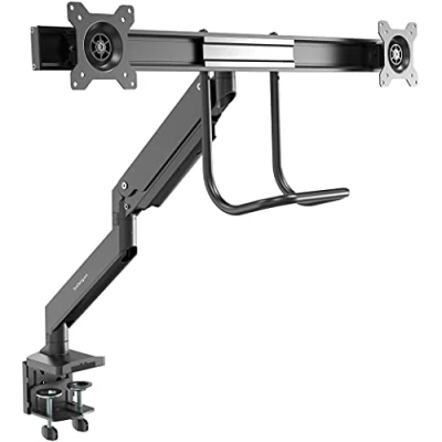 Bild av StarTech.com desk mount Dual Monitor Arm Ergonomic VESA 32&quot; (17.6lb) Displays Crossbar Handle for Full Motion C Clamp/Grommet (adjustable arm)