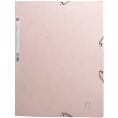 Bild av Exacompta Ref. 55274E Låda med 25 elastiska Skandi mappar fickor 3 flikar 400g/m2 glansig kartong 24 x 32 cm för A4 dokument nudefärgad