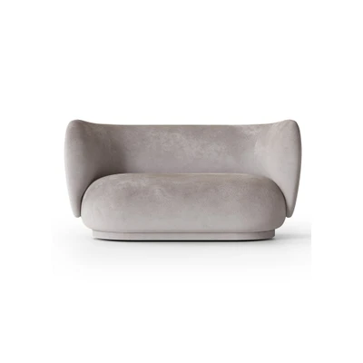 Bild av Ferm Living Rico 2 seater Sofa Soffa för personer Faded Velvet Concrete W148 x D84 H76.5 cm