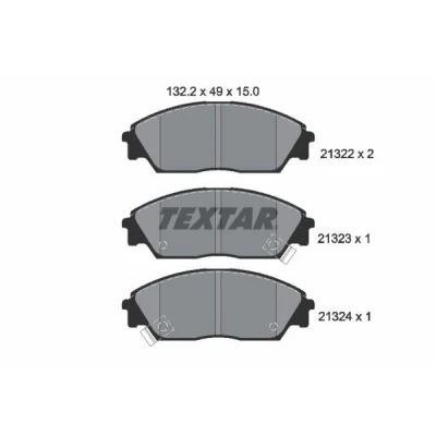 Bild av TEXTAR 2132201 Jeu de plaquettes frein avec indicateur d&#039;usure HONDA: CIVIC 6 Fastback, CRX 2, PRELUDE 3