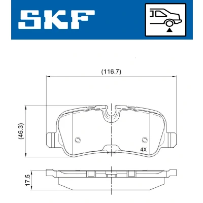 Bild av SKF VKBP 90257 Jeu de plaquettes frein préparé pour indicateur d&#039;usure LAND ROVER: Range Rover 3