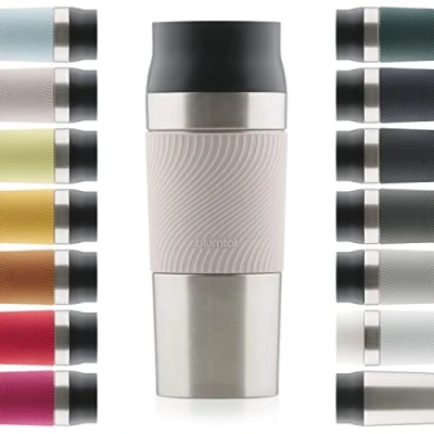 Bild av Blumtal Termomugg 350 ml Kaffemugg to go i rostfritt stål läckagesäker isolerad Mugg kall/varm med 360 dricksöppning snabbförslutning Rosa