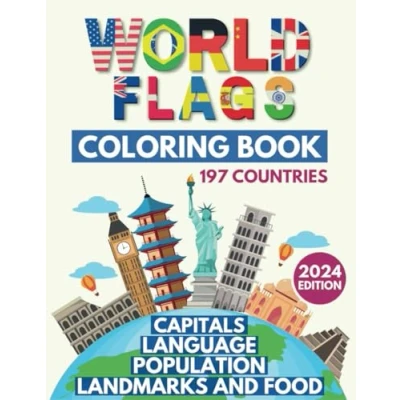 Bild av World Flags Coloring Book: Learn All Countries of the / Geography Gift for Kids and Adults