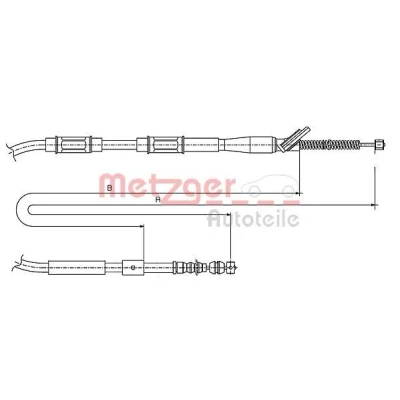 Bild av METZGER 17.1446 Câble De Frein arrière droite 1603/1300 à tambour COFLE