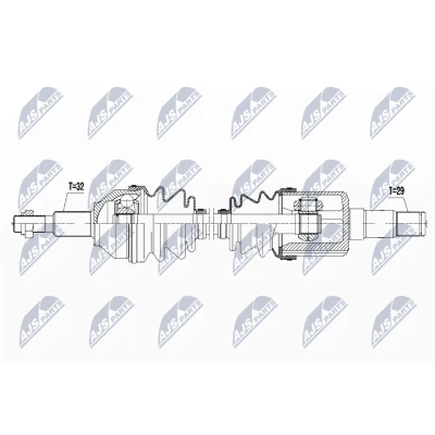 Bild av NTY NPW CH 034 Arbre de transmission Essieu avant gauche 643 FIAT: Freemont, DODGE: Journey MPV oscaro, mister auto, yakarouler