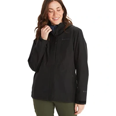 Bild av Marmot Kvinnor Wm&#039;s Minimalist Jacket, Vattentät Gore Tex regnjacka, andningsaktiv regnjacka med huva, lätt Hardshell Windbreaker för vandring och cykling, Black, S