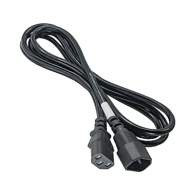 Bild av Akyga AK PC 03C strömkabel för monitor skrivare projektor TV spelkonsol 3 stifts förlängning IEC C13/IEC C14 1,8 m, kabel kall apparater svart, Cu 100% koppar, x 0,75 mm2 HQ