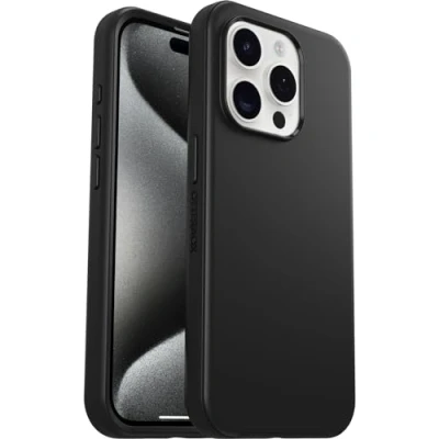 Bild av OtterBox OtterGrip Symmetry iPhone 15 Pro skal för MagSafe, Skyddande med inbyggt grepp, 3x testat till militärstandard, Svart