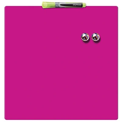 Bild av Nobo fyrkantig magnetisk mini whiteboard, ramlös, torrtorkbar, lätt att rengöra, väggmontering, hem/kontor, 360 x mm, rosa, 1903803