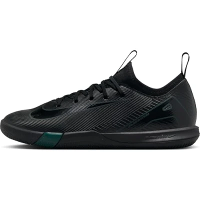Bild av Nike Performance JR ZOOM Vapor 16 Academy IC Unisex Fotbollsskor inomhusskor för barn, Storlek: 32, Black/deep jungle Konstmaterial/textil