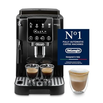 Bild av De&#039;Longhi Magnifica Start ECAM222.20.B, helautomatisk kaffemaskin med mjölkskumningsmunstycke, för cappuccino, direktvalsfunktion och 2 x espresso funktion, 13 stegs konisk kvarn, 1450 W, svart