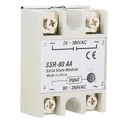 Bild av 80A halvledarrelä SSR 80 AA 250VAC Enfas halvledaromkopplarmodul utström