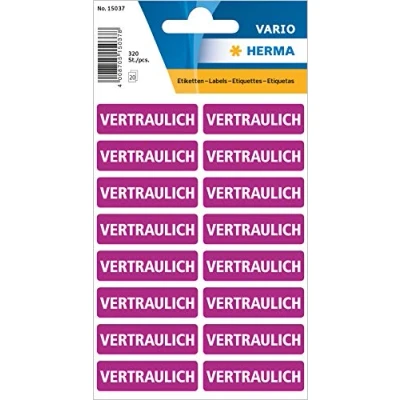 Bild av HERMA Leveransetikett vertraulich 1.25 cm x 4 papper (paket om 320)
