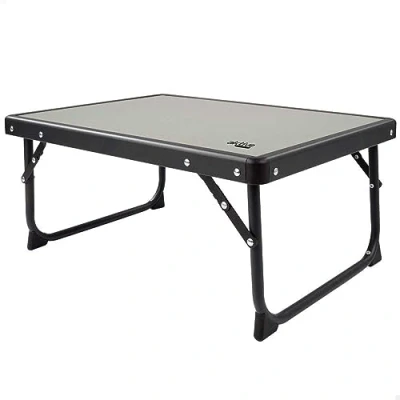 Bild av AKTIVE Fällbart bord bärbar campingplats, stål och trä, MDF, med handtag för enkel transport, lågt bord, picknickbord, mått 56 x 40 25 cm, campingtillbehör (63018)