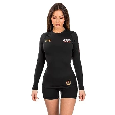 Bild av Venum UFC Fight WEEK Womens Performance LONG Sleeve Rashguard Långärmad tröja, Storlek: Medium, Black