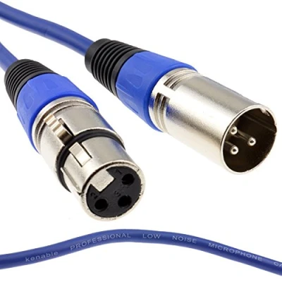 Bild av XLR mikrofon kabel hane till hona ljudkabel blå 0,5 m 50 cm [0,5 meter/0,5 m]